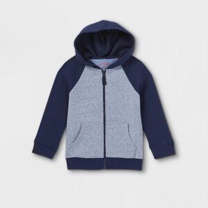 Cat & Jack Kids Zipper Hoodie - Grey & Navy Blue - 18 mo.